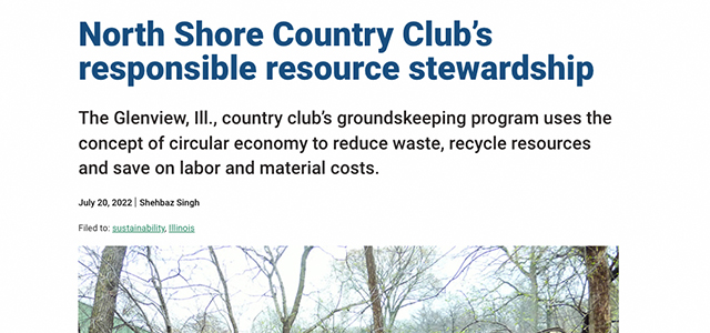 North Shore Country Club’s responsible resource stewardship.